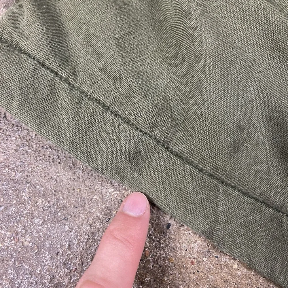 Vintage 70s Military Chemical Protective Jacket Size Large Green Mock Full Zip